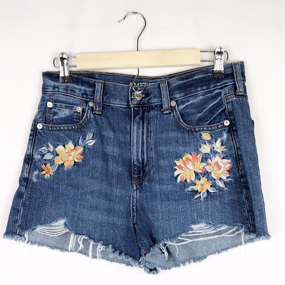 American Eagle Outfitters Pants - American Eagle Embroidered Short Shorts in Size 4